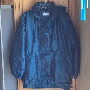 Mainframe Detailed Teal Hooded Cozy Coat